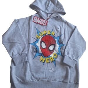 BUZO INFANTIL SPIDERMAN – GRIS CON CAPUCHA
