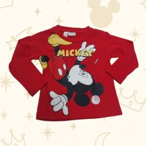 REMERA MANGA LARGA ROJA PARA BEBÉS – MICKEY MOUSE CLÁSICO