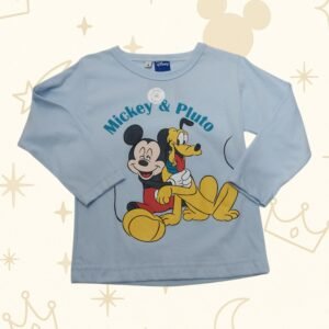 REMERA MANGA LARGA CELESTE – MICKEY Y PLUTO