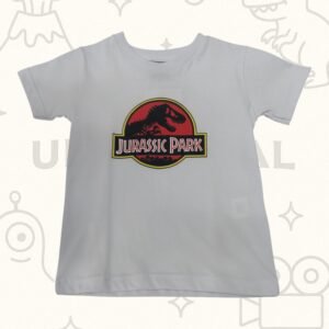 REMERA MANGA CORTA BLANCA – LOGO JURASSIC PARK