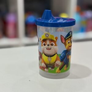 VASO CON TAPA TOMADERA PAW PATROL