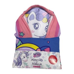 Poncho de Toalla Infantil Unicornio Piñata – 50x120 cm