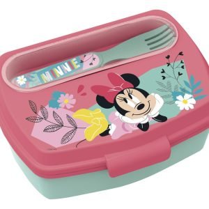 Lonchera Contenedor Con Cubiertos Minnie Mouse