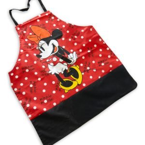 Delantal De Cocina Minnie Lunares -piñata- Color Rojo Diseño De La Tela Delantal Minnie Lunares