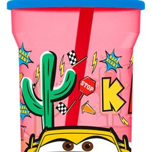 Vaso 460ml transparente tapa alta Cars