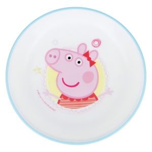 Bowl Cuenco Bicolor Cerdita Peppa Pig Apto Microondas Color Multicolor