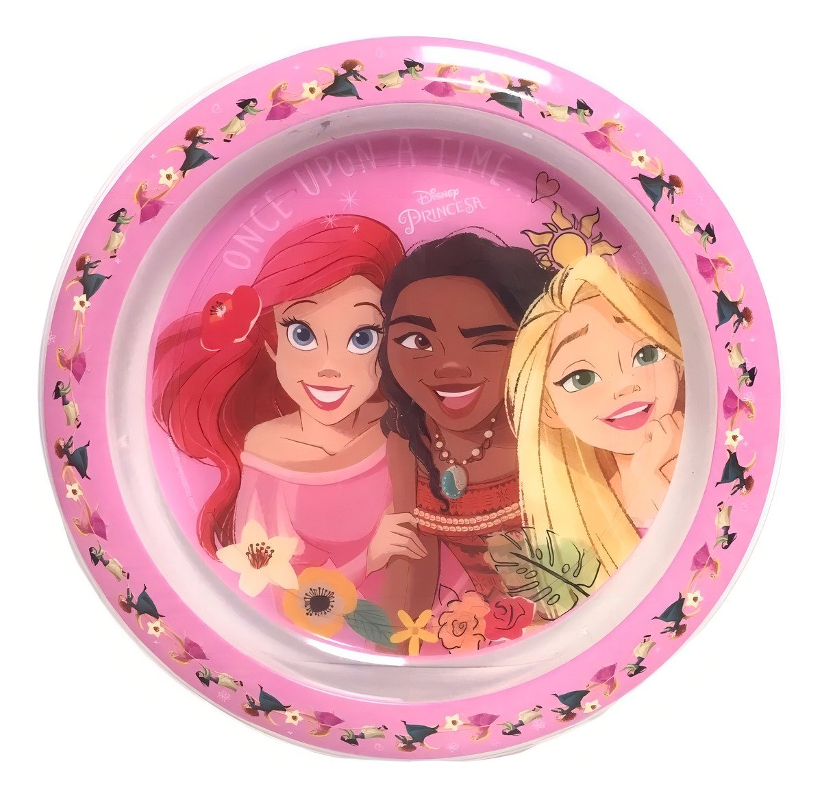 Plato Playo Plástico Personajes Disney Nena Infantil Personaje Princesas Rosa
