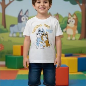 Remera Infantil Bluey Niño Niña | Diseño Friends Time