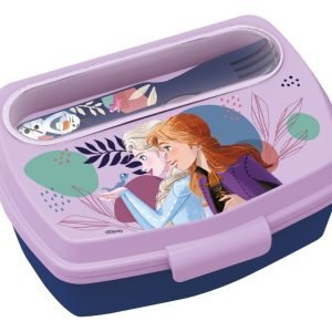 Lonchera Contenedor Con Cubiertos Frozen 1294 Color Azul Con Lila