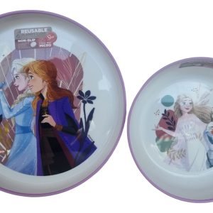 Set De Plato Playo Y Hondo Personajes Infantiles Orig Wabro Color Blanco Frozen Personaje Frozen